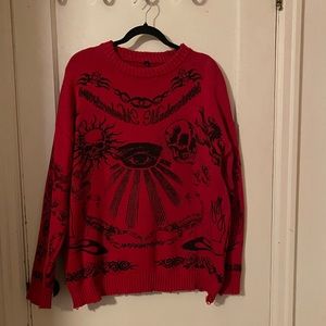 Harajuku Skull Sweater MadExtreme Distressed (Ripped appearance mfg'd) Sweater